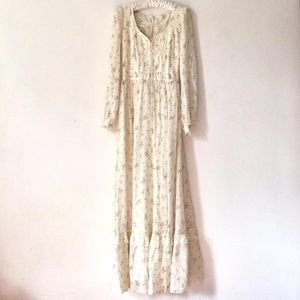 70s vintage Gunne Sax prairie maxi dress corset SM